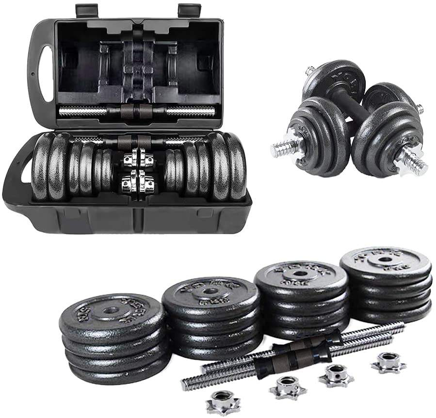 Weightlifting Adjustable Plated Dumbbell Set