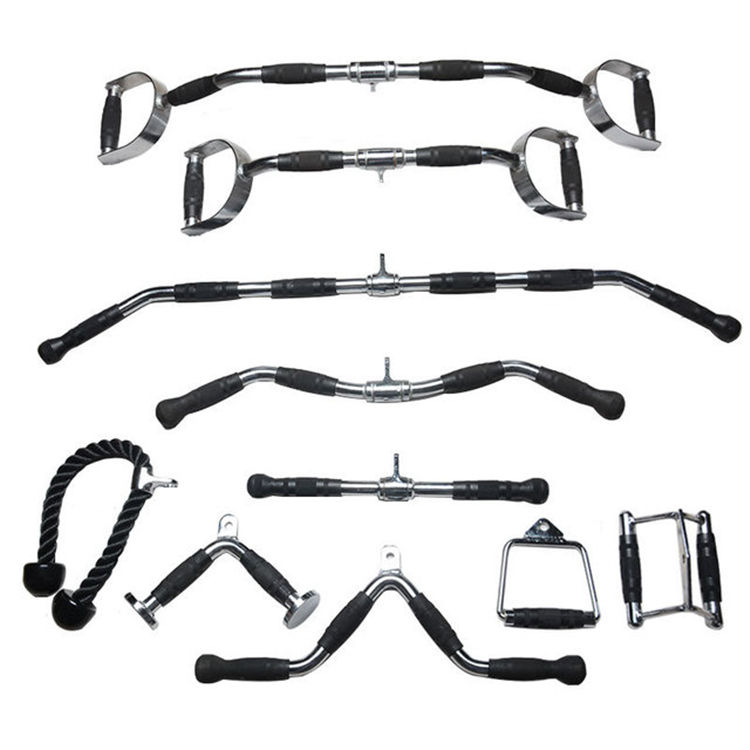 stainless-steel-durable-lat-pull-bars-cable-machine-attachment-accessories-tricep-rope-v-handle-bar-rotation-v-shaped-bar